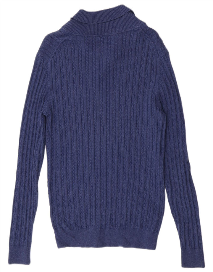 Massimo Dutti Maglione da donna con collo a scialle UK 18 XL Cotone blu