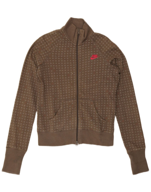 Giacca da ginnastica da donna NIKE UK 14 grande cotone maculato kaki