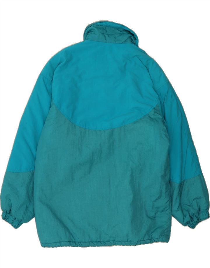 SORRY Womens Oversized Windbreaker Jacket IT 46 Large Blue Colourblock Vintage Sorry and Second-Hand Sorry from Messina Hembry 