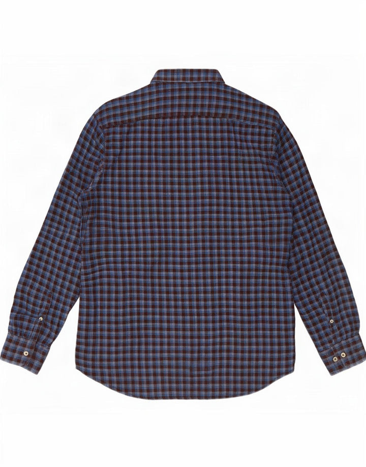 Camicia Carrera da uomo in flanella vestibilità regolare XL cotone a quadri blu