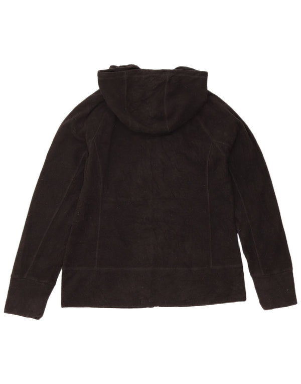 Giacca in pile con cappuccio grafico da donna Calvin Klein UK 10 Small Nera