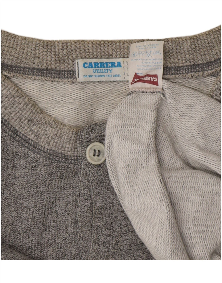 CARRERA Felpa grafica da uomo Maglione grande cotone grigio