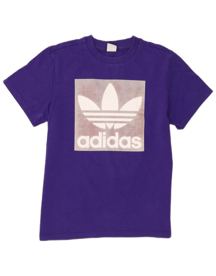 T-shirt grafica da uomo Adidas Top piccola in cotone viola