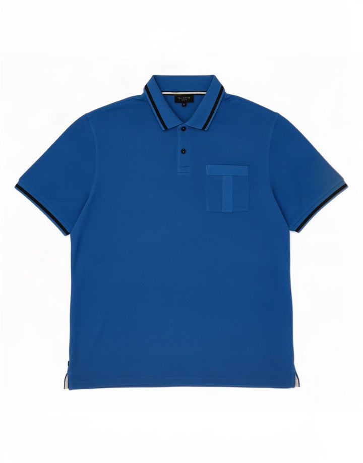 Polo da uomo Ted Baker taglia 6 2XL cotone blu