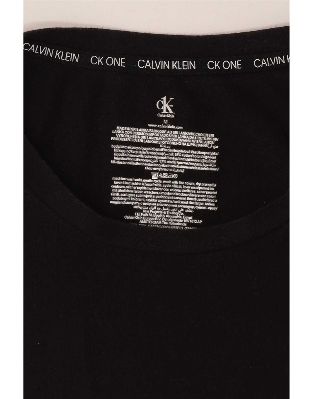 T-shirt da donna Calvin Klein Top UK 12 cotone nero medio