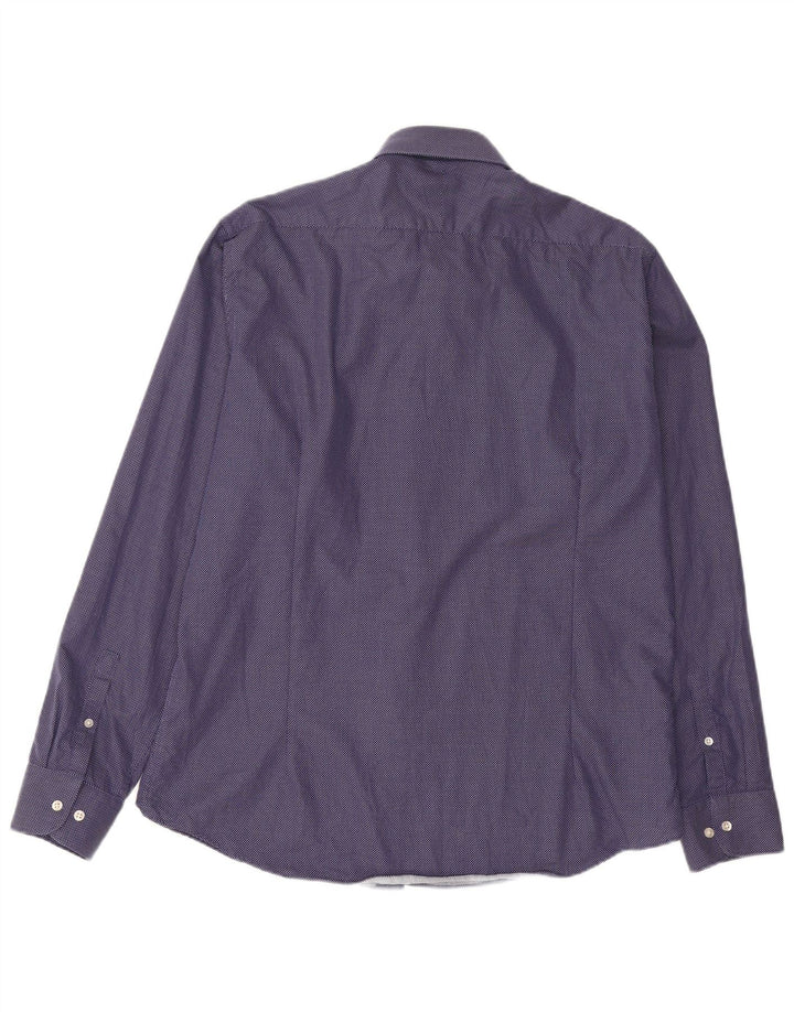 Camicia da uomo French Connection taglia 17 XL cotone maculato blu navy