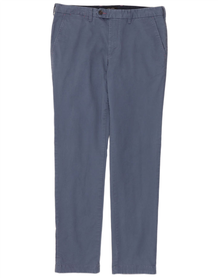 Pantaloni da abito dritti da uomo TED BAKER W32 L32 in cotone blu