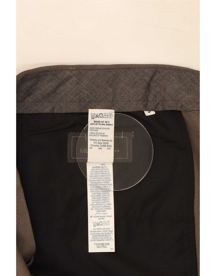 Pantaloni da abito vestibilità regolare Marks & Spencer da uomo W40 L31 poliestere marrone