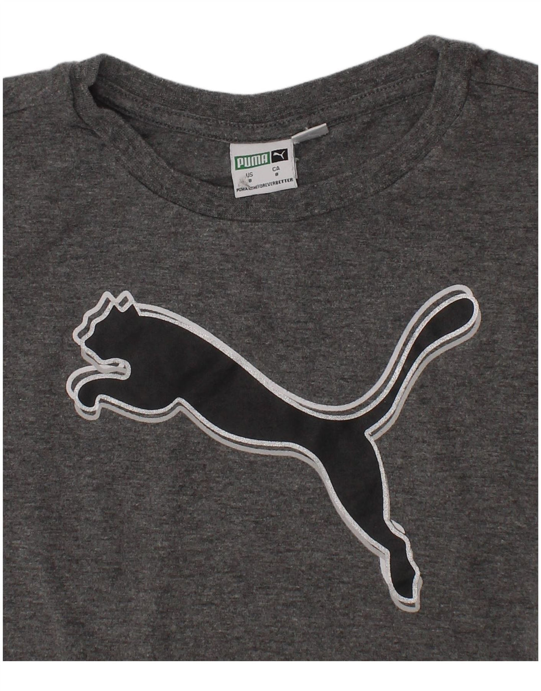 Maglietta grafica da ragazzo Puma 7-8 anni Grigia