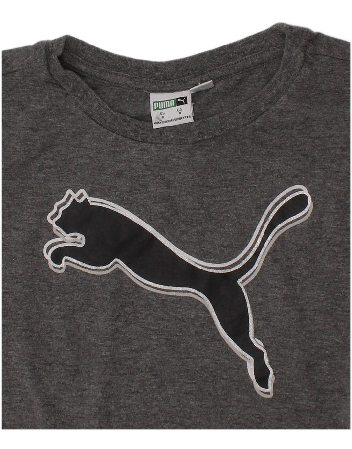 Maglietta grafica da ragazzo Puma 7-8 anni Grigia