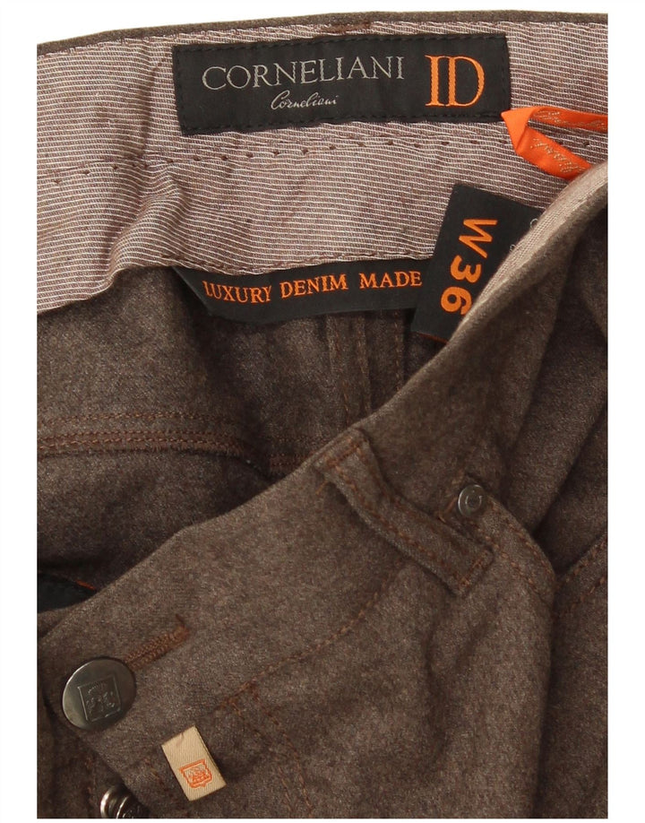 CORNELIANI Pantaloni Casual Dritti Uomo W36 L28 Lana Marrone