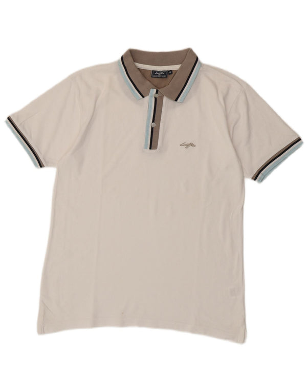 Polo da uomo Lotto in cotone bianco medio