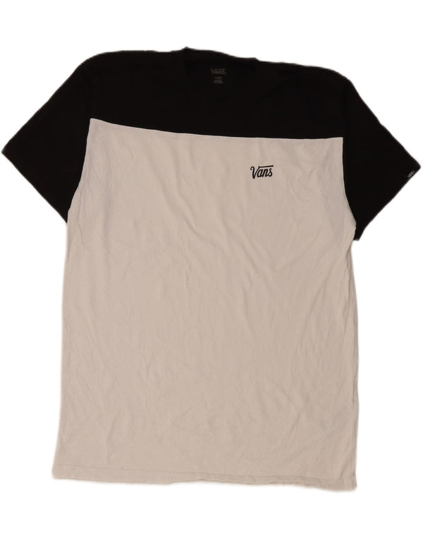 T-shirt da uomo Vans Top Large in cotone color block bianco