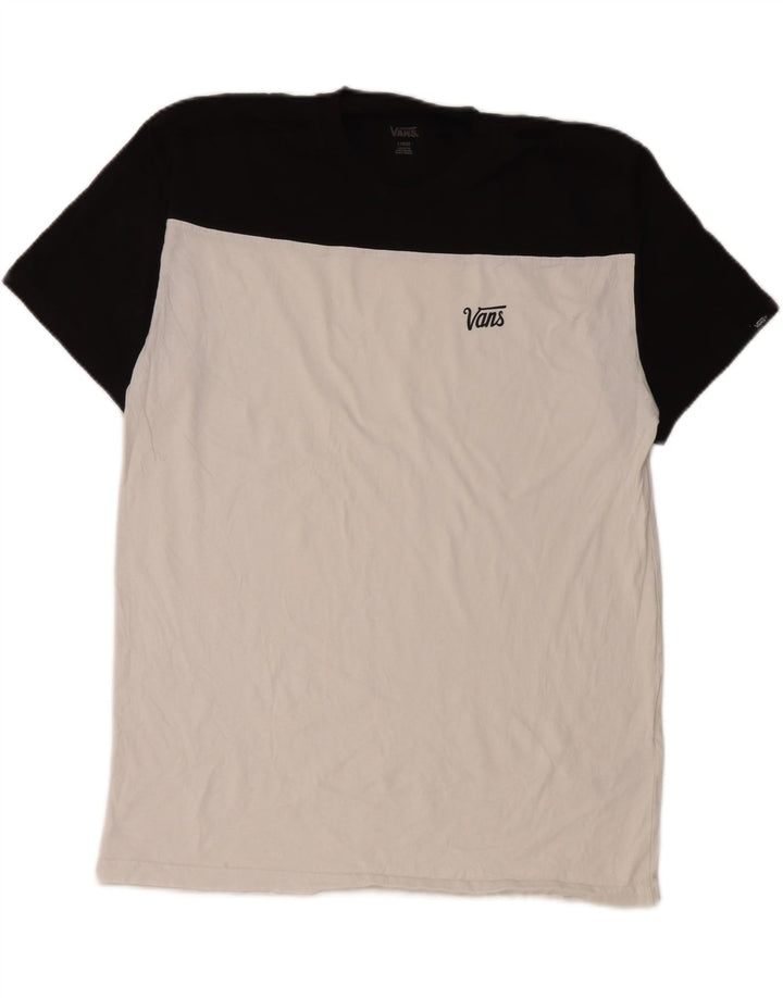 T-shirt da uomo Vans Top Large in cotone color block bianco
