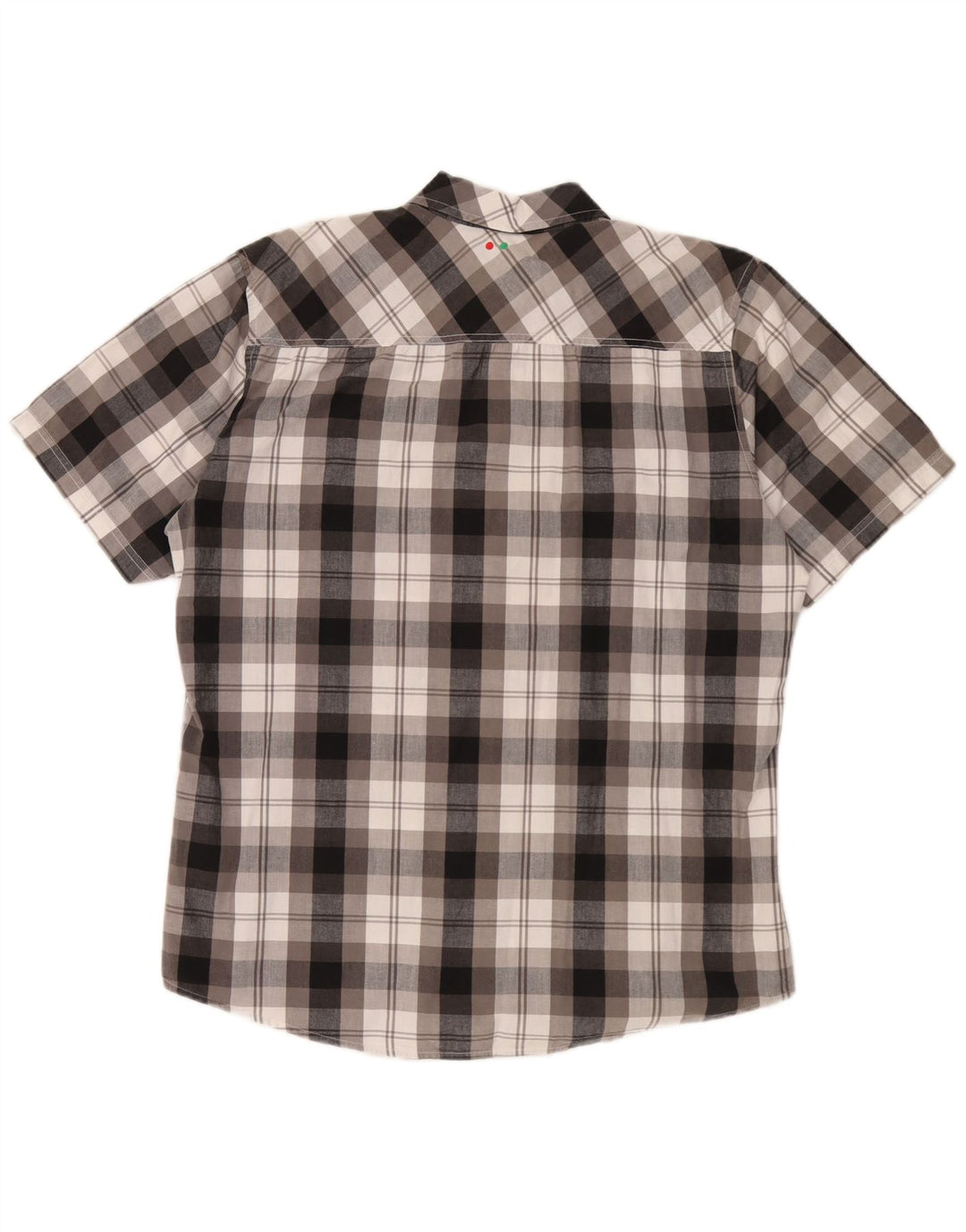 Camicia a maniche corte da uomo Kickers XL in cotone a quadri grigi