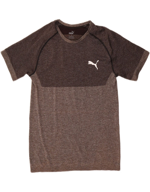 Puma Mens T-Shirt Top Small Grey Colourblock