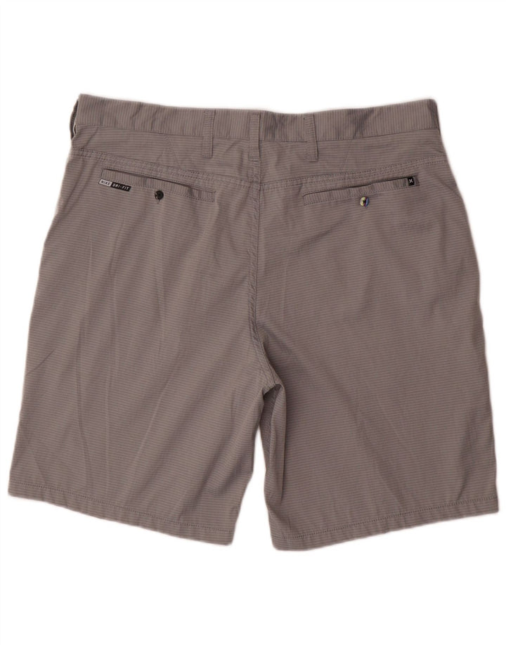Pantaloncini chino da uomo Hurley W36 grande poliestere gessato grigio
