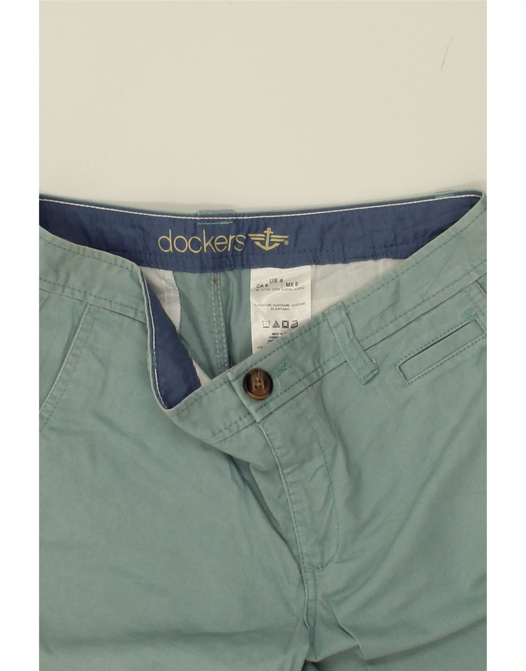 DOCKERS Womens Chino Shorts US 6 Medium W32  Green Cotton Vintage Dockers and Second-Hand Dockers from Messina Hembry 