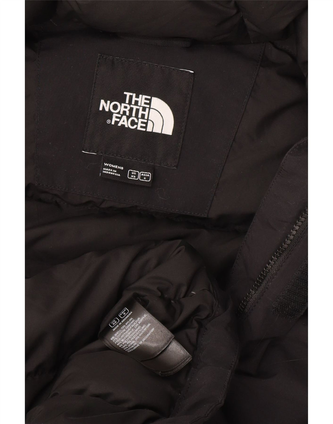 THE NORTH FACE Cappotto imbottito oversize con cappuccio da donna UK 6 XS Nylon nero