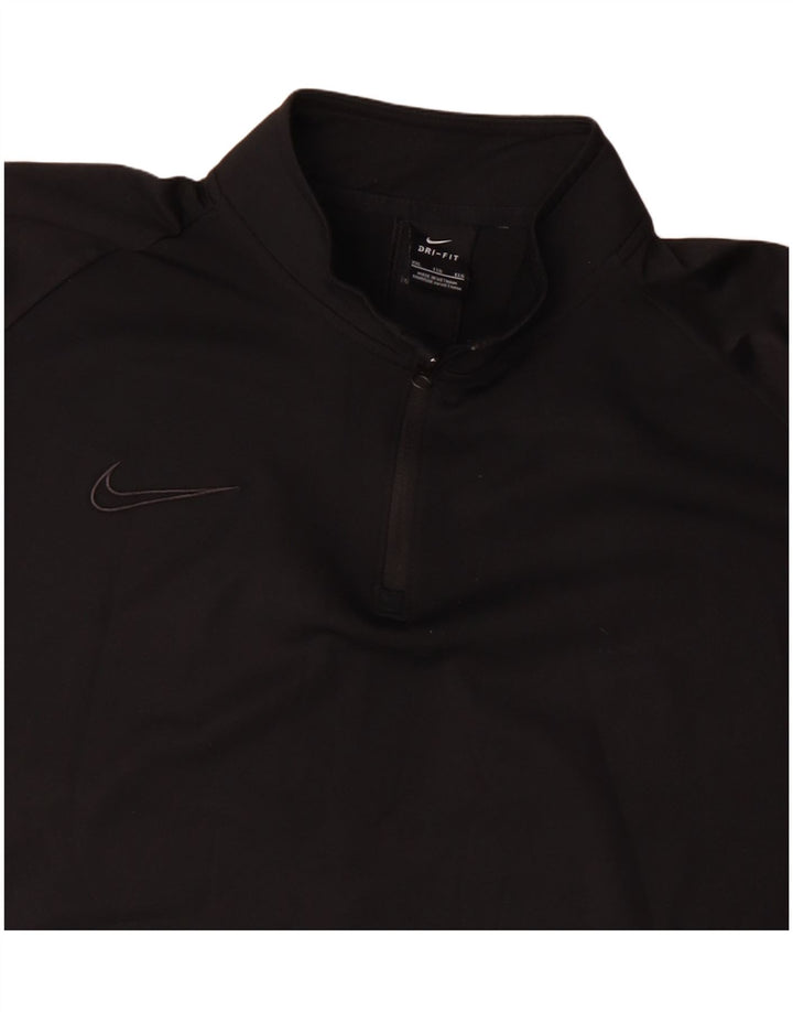 Top della tuta pullover con zip e collo Nike Dri Fit da uomo 2XL poliestere nero