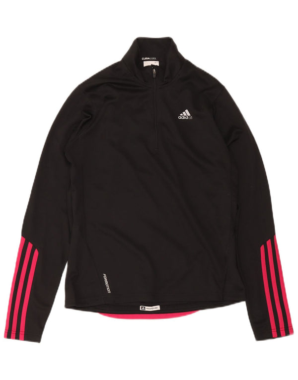 Adidas Donna Climacool Zip Neck Pullover Tuta Top UK 10 Small Nera
