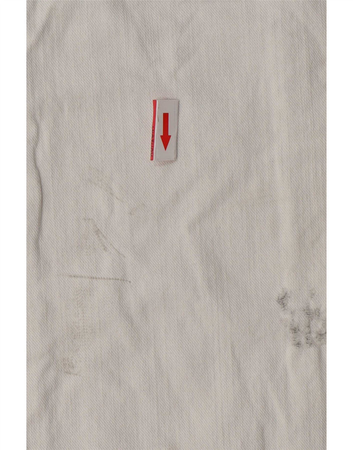 Jeans dritti vintage invecchiati da donna W26 L33 bianchi