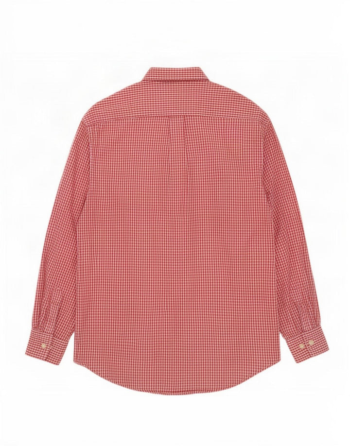Camicia Benetton Uomo Cotone Vichy Rosso Medio