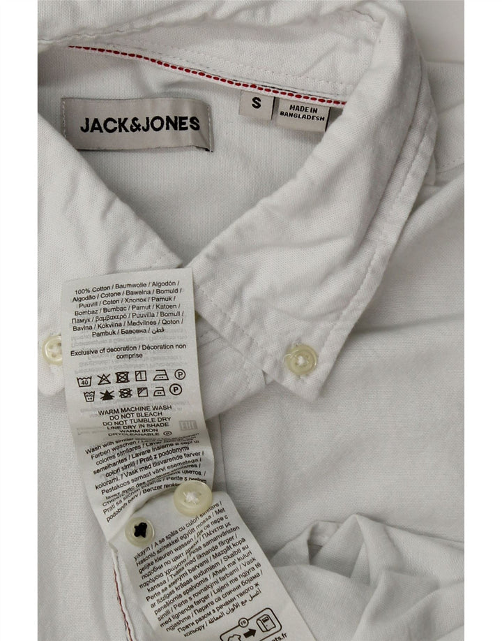 Camicia da uomo Jack & Jones piccola in cotone bianco