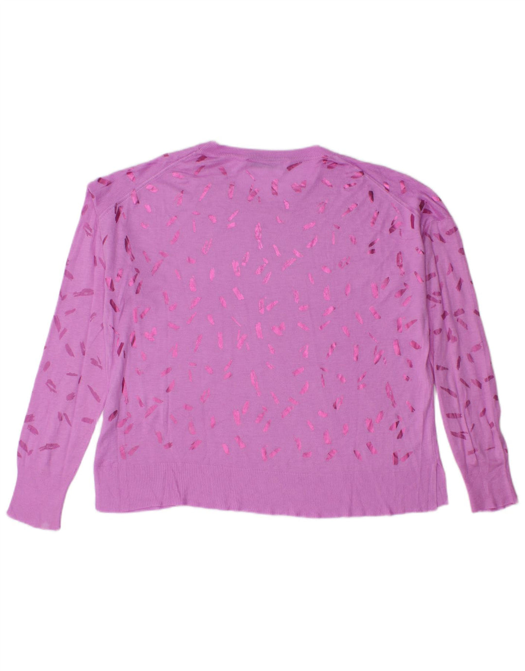 Maglione girocollo da donna con motivo astratto Zara UK 14 Rosa medio