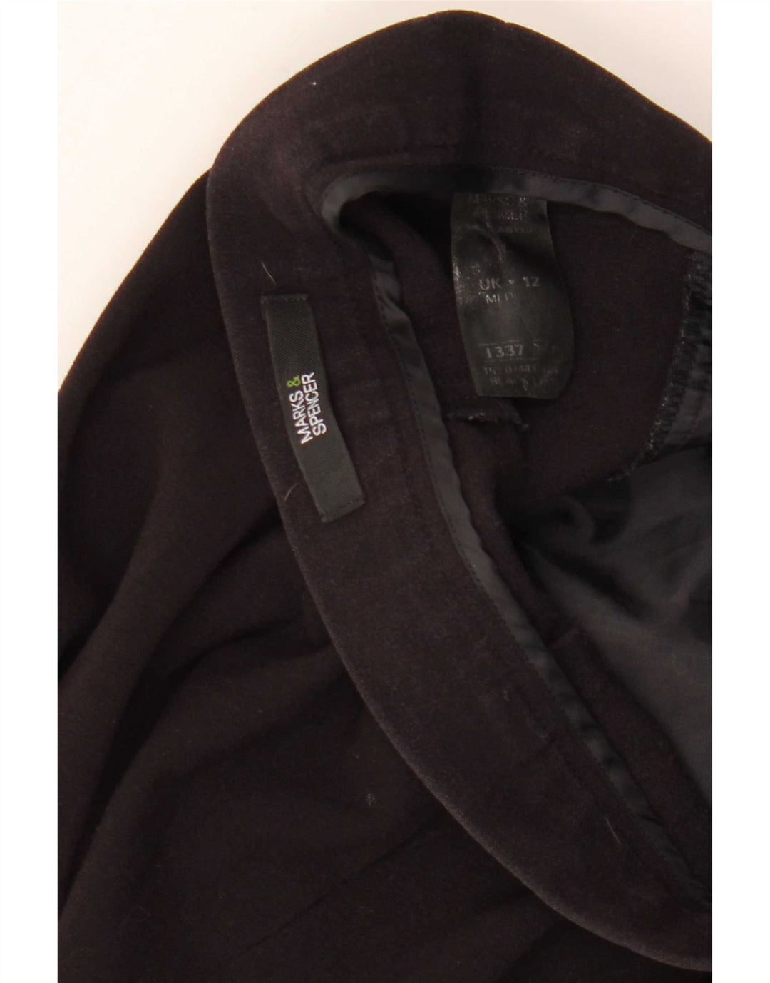 Pantaloni da abito dritti da donna Marks & Spencer UK 12 medi W30 L27 neri
