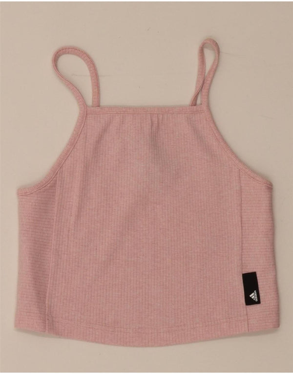 Top corto Adidas da donna UK 8/10 piccolo cotone rosa