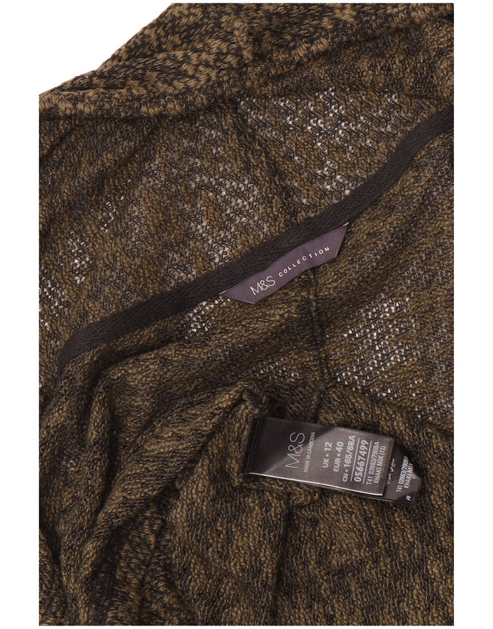 Maglione cardigan con maniche a 3/4 da donna Marks & Spencer UK 12 Medio Cachi