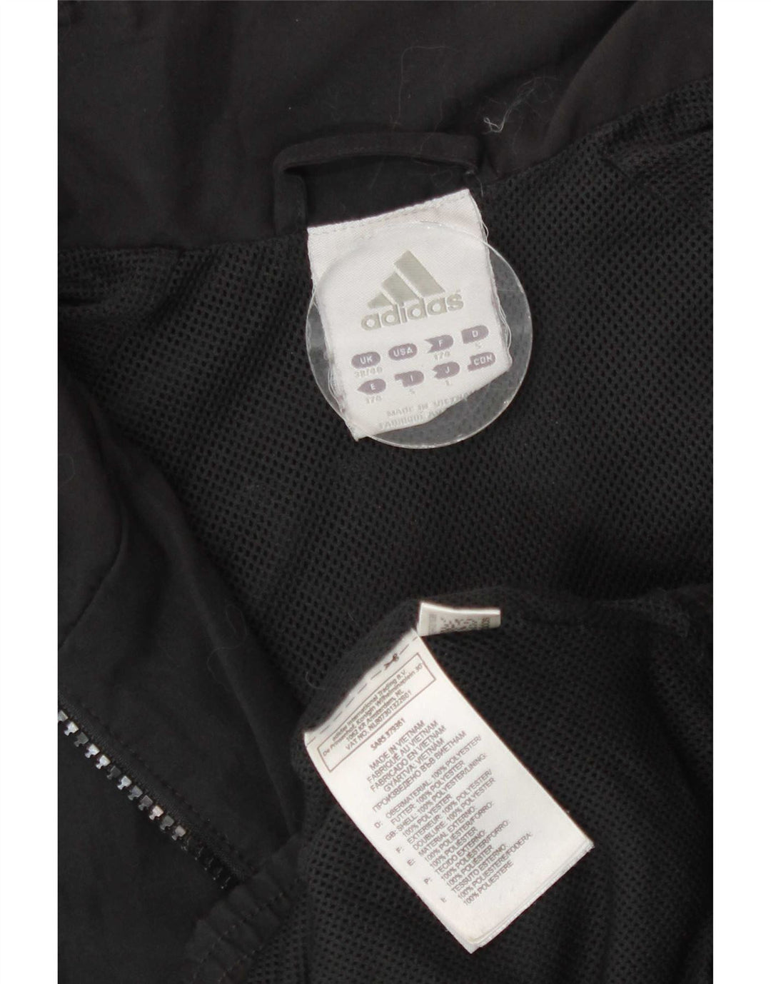 Giacca da tuta da uomo Adidas UK 38/40 Medium Nero Poliestere