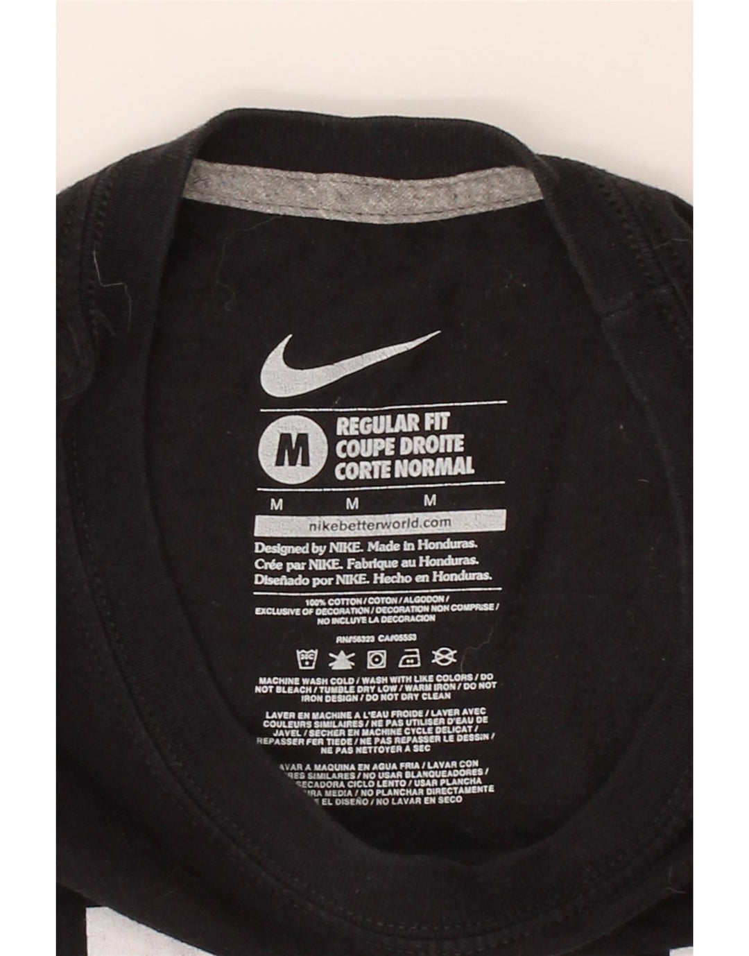 NIKE Mens Regular Fit Graphic T-Shirt Top Medium Black Cotton Vintage Nike and Second-Hand Nike from Messina Hembry 