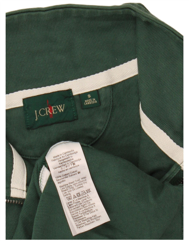 J. Crew Felpa con collo con zip da uomo Maglione piccolo cotone verde