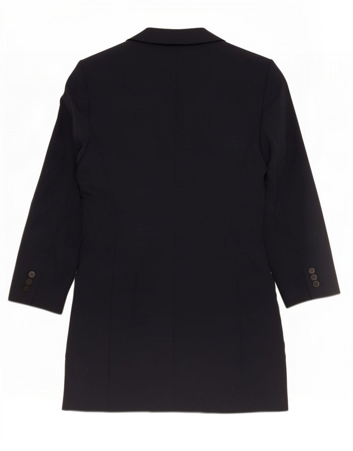 Cappotto doppiopetto da donna Zara UK 12 medio blu navy poliestere