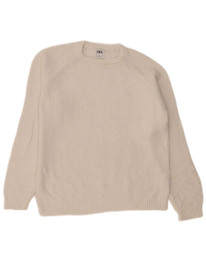 Maglione maglione girocollo da uomo Zara piccolo bianco