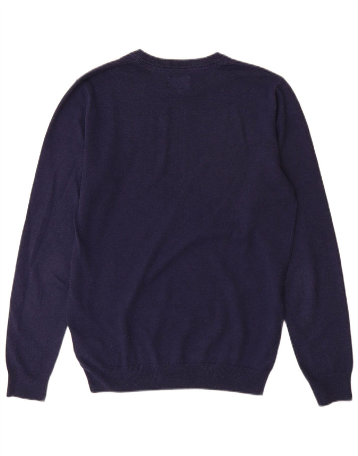 Maglione da uomo con scollo a barca Wrangler in cotone medio blu navy