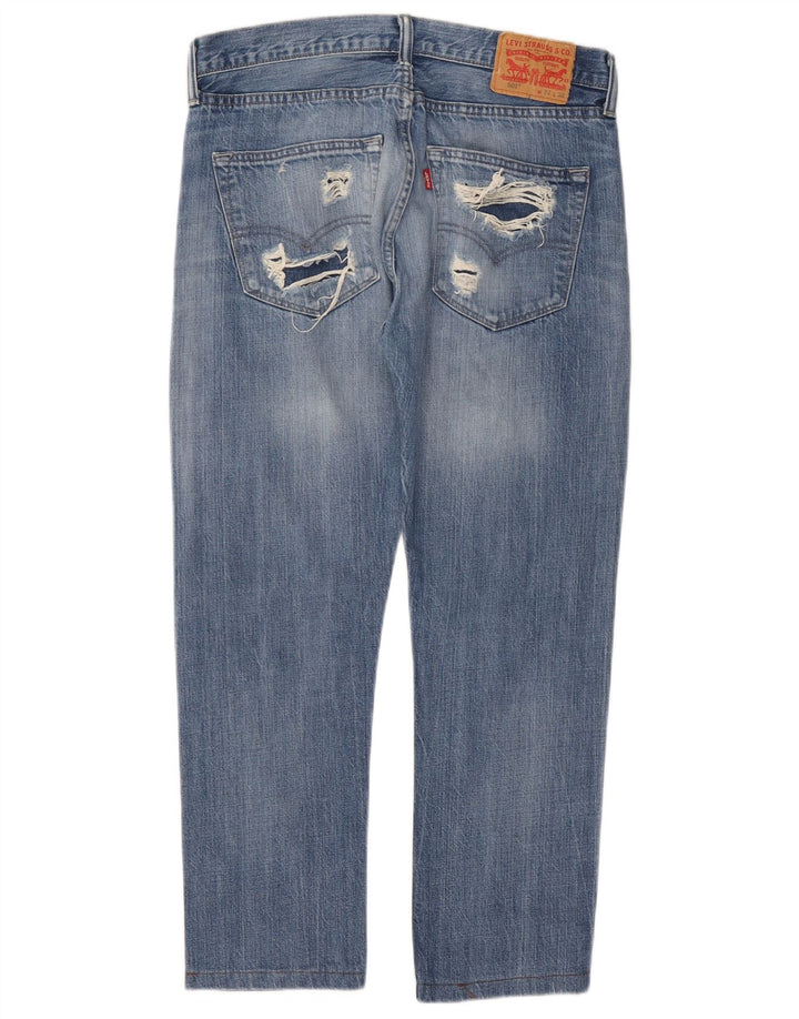Levi's Uomo 501 Jeans dritti invecchiati W32 L26 Cotone blu