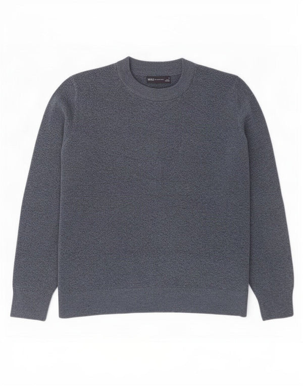 Maglione maglione girocollo da uomo Marks & Spencer medio poliestere blu navy