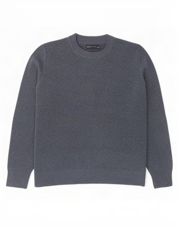 Maglione maglione girocollo da uomo Marks & Spencer medio poliestere blu navy