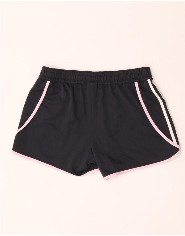 Pantaloncini sportivi da donna Adidas UK 16 Large blu navy in poliestere