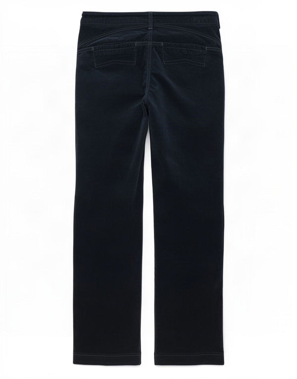 Pantaloni da donna in velluto a coste Armani W27 L32 in cotone blu navy
