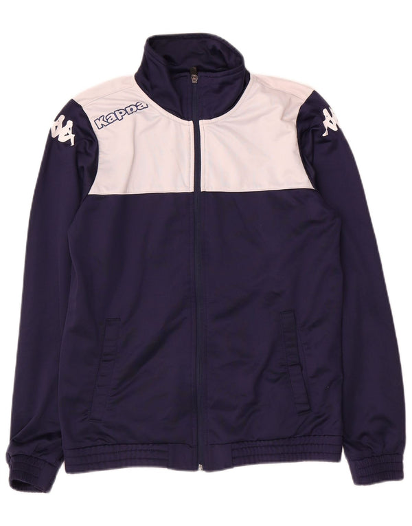 Giacca da tuta grafica Kappa da ragazzo 13-14 anni Blu navy Colourblock