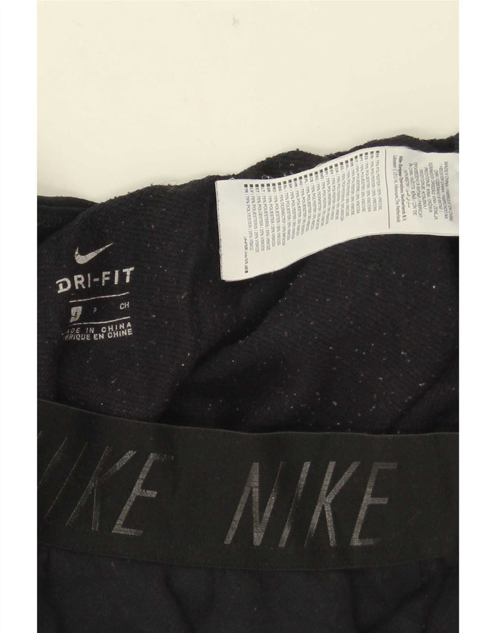 Pantaloni da tuta con grafica Nike Dri Fit da donna UK 10 Small Nero Poliestere