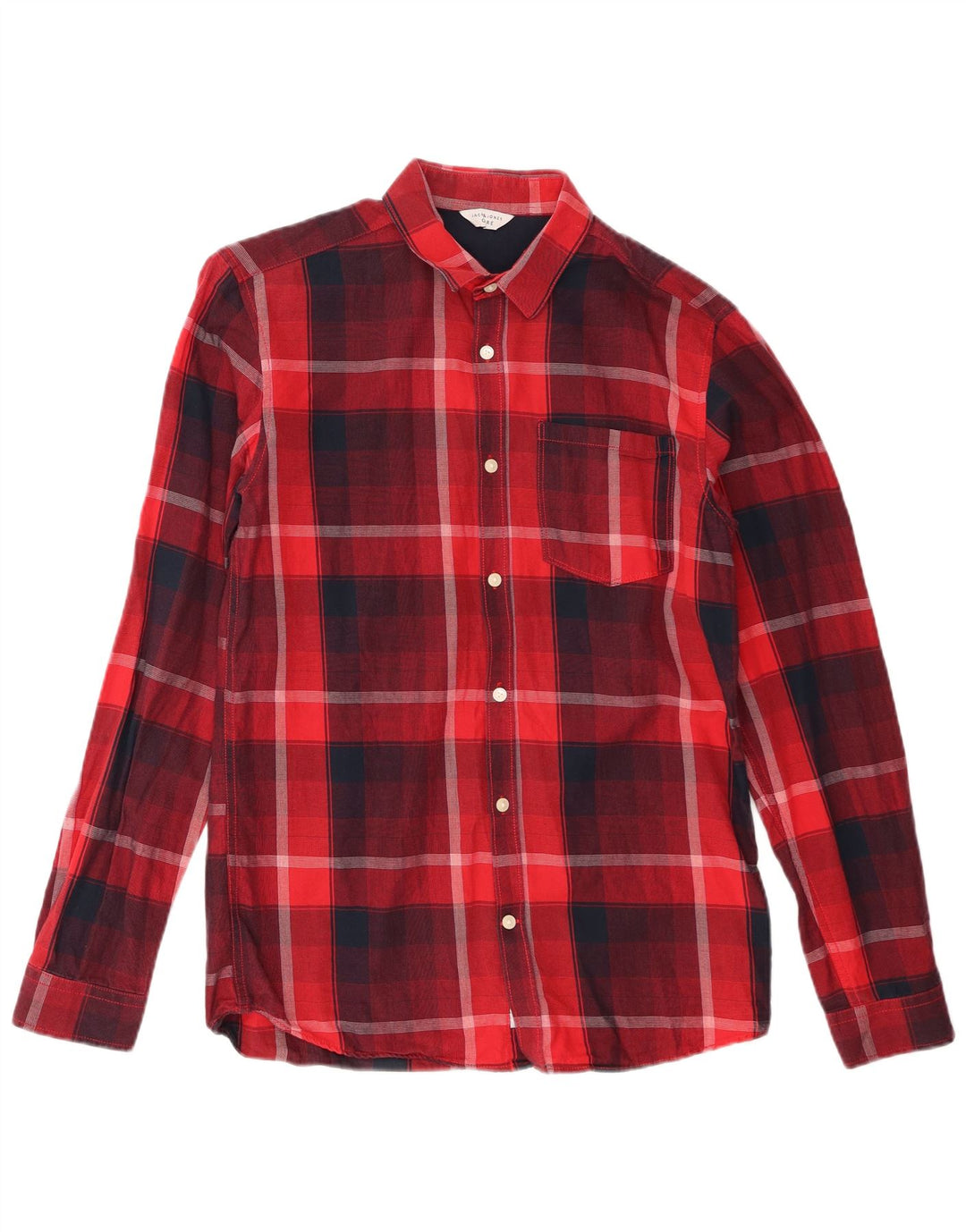 Camicia da uomo Jack & Jones in cotone a quadri rossi medi