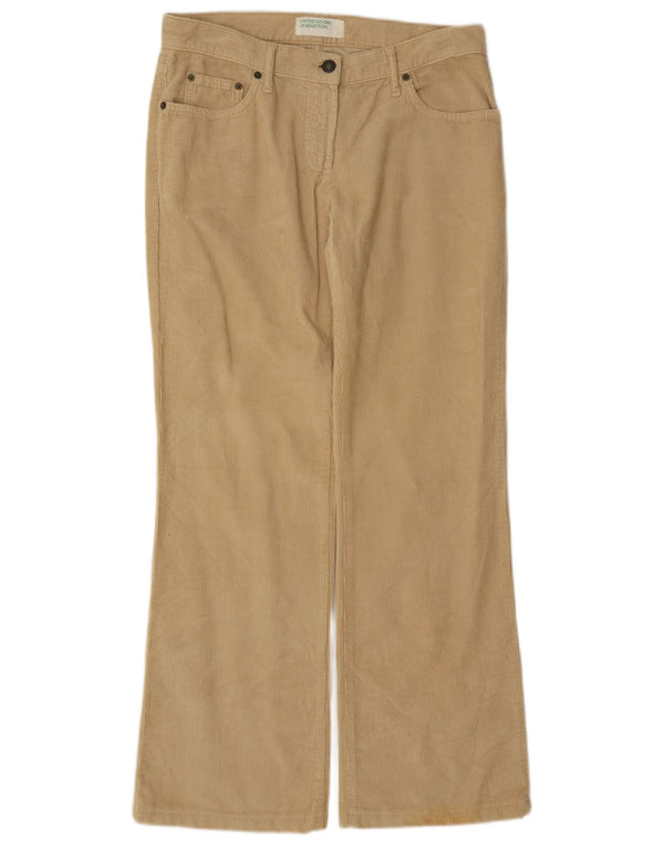 Pantaloni da donna in velluto a coste Bootcut Benetton IT 42 Medium W30 L30 Cotone Beige