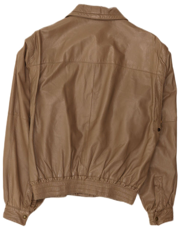 Giacca in pelle vintage da uomo UK 38 Beige medio