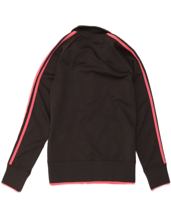 Giacca da ginnastica grafica da donna Adidas UK 10 piccola in cotone nero