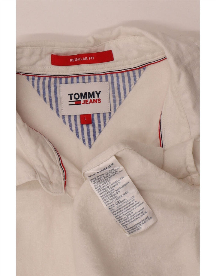 Camicia da uomo Regular Fit Tommy Hilfiger Large in cotone bianco